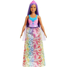 Barbie Dreamtopia Königliche Modepuppe mit kurvigen Körper, lila Haar & glitzerndem Oberteil