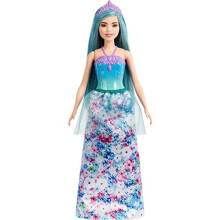 Barbie Dreamtopia Royal Fashion Doll & Accessoire Petite mit t?rkisfarbenem Haar, abnehmbarem Rock, Schuhen und Stirnband
