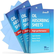 H?jtydende olieabsorberende ark til ansigt - 3 pakke (150 ark) - Makeup Friendly Blotting Papers til fedtet hud - Olieblottingark til ansigt
