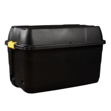 Strata 175 Liter Heavy Duty Trunk On Wheels Black Yellow Handle, 1 Box