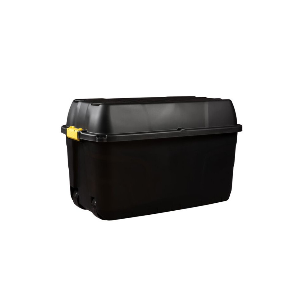 Strata 175 Liter Heavy Duty Trunk On Wheels Black Yellow Handle, 1 Box