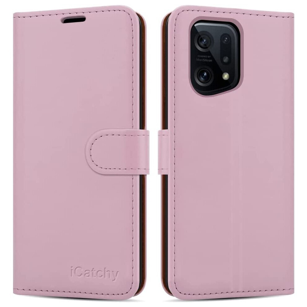 (Rose Gold) For Oppo Find X5 5G Phone Wallet Book Leather Case Not,Specified 5056298016808