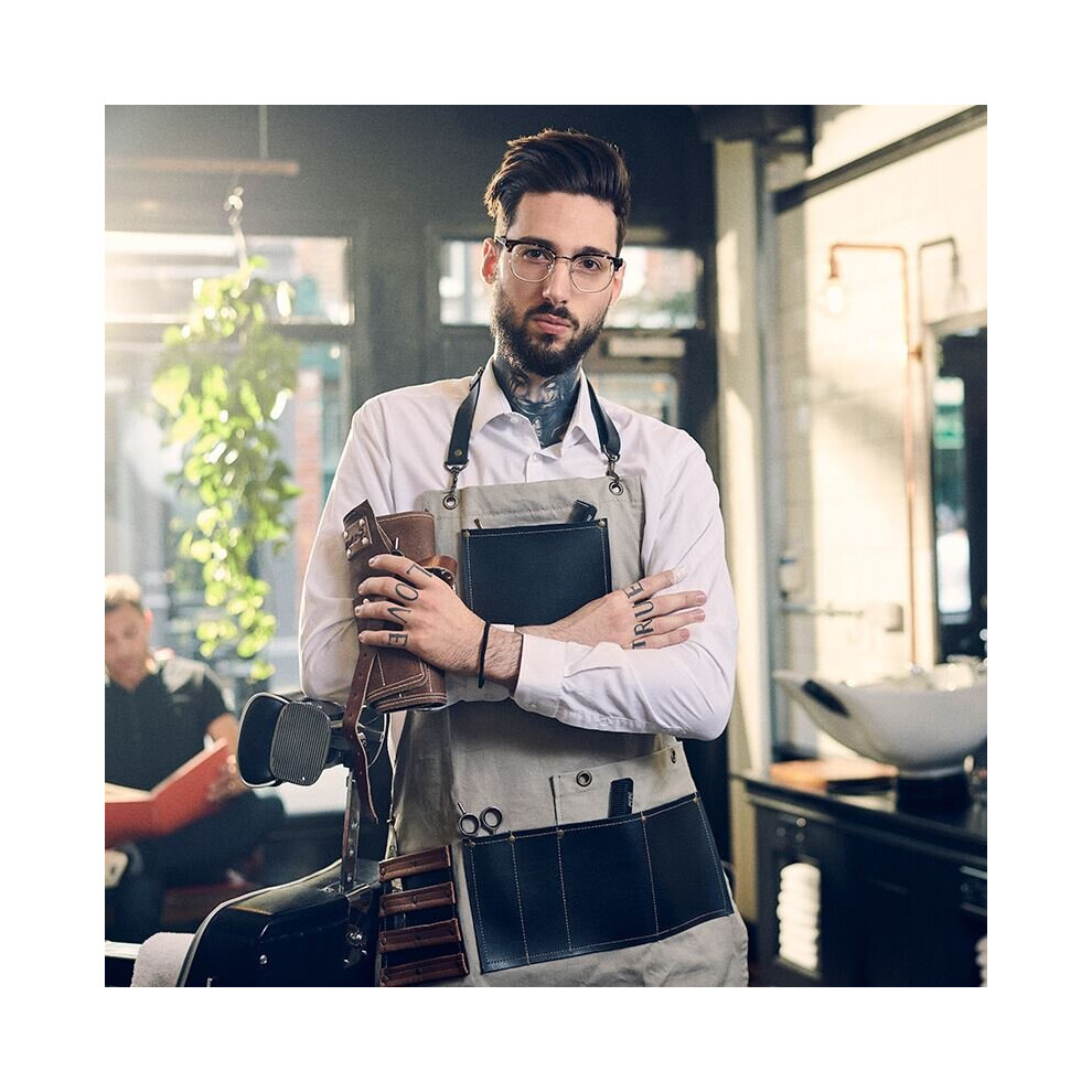 Dark Stag Barber Apron Hand Stitched Durable Tan Canvas 5060143205408