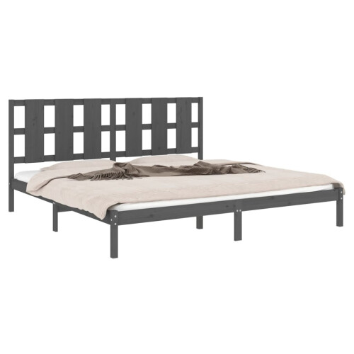 VidaXL (grey, 200 x 200 cm) vidaXL Solid Wood Pine Bed Frame Wooden Bedstead Bed Base Multi Colours/Sizes 2