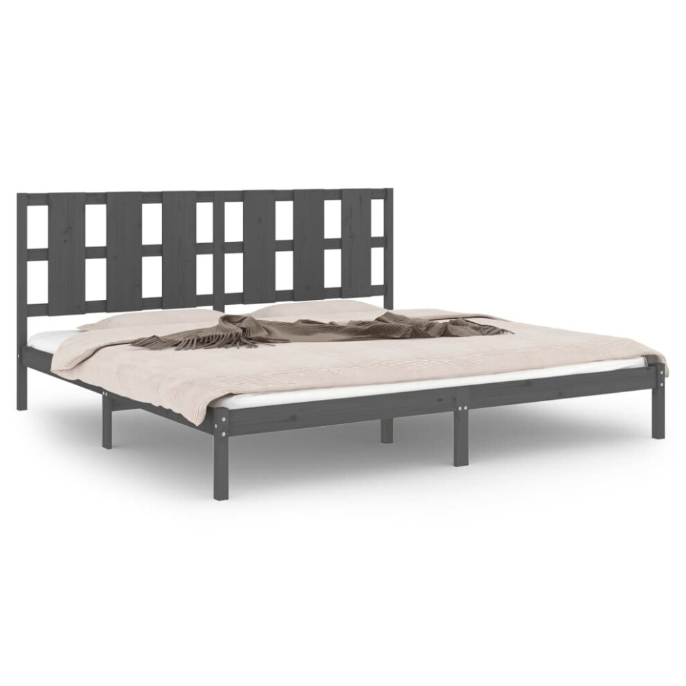 Vidaxl (Grey, 200 X 200 Cm) Solid Wood Pine Bed Frame Wooden Bedstead Bed Base Multi Colours/Sizes
