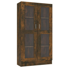 (smoked oak, 82.5 x 30.5 x 150 cm) vidaXL Vitrine Cabinet Book Stand Rack Cupboard Highboard Engineered Wood