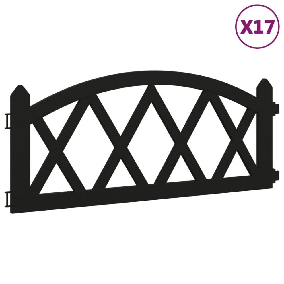 Vidaxl (Black) 17X Lawn Edgings Pp Outdoor Garden Edge Border Fence Multi Colours Black