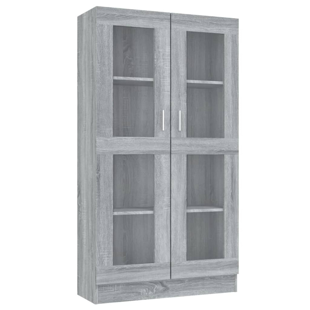 Vidaxl (Grey Sonoma, 82.5 X 30.5 X 150 Cm) Vitrine Cabinet Book Stand Rack Cupboard Highboard Engineered Wood