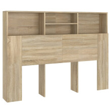 (sonoma oak) vidaXL Headboard Cabinet Bedroom Bookcase Headboard Furniture Multi Colours