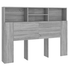 (grey sonoma) vidaXL Headboard Cabinet Bedroom Bookcase Headboard Furniture Multi Colours