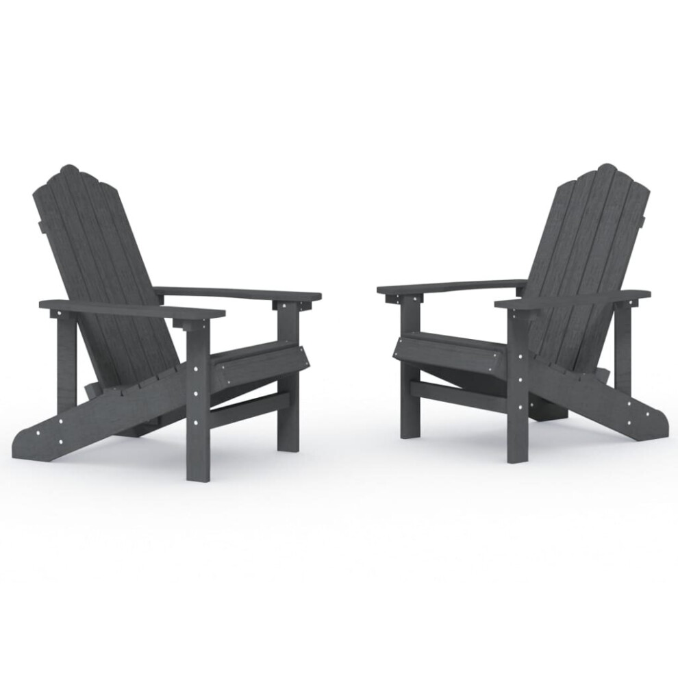 Vidaxl (Anthracite) Garden Adirondack Chair Outdoor Chair Sun Lounger Patio Armchair Hdpe Grey