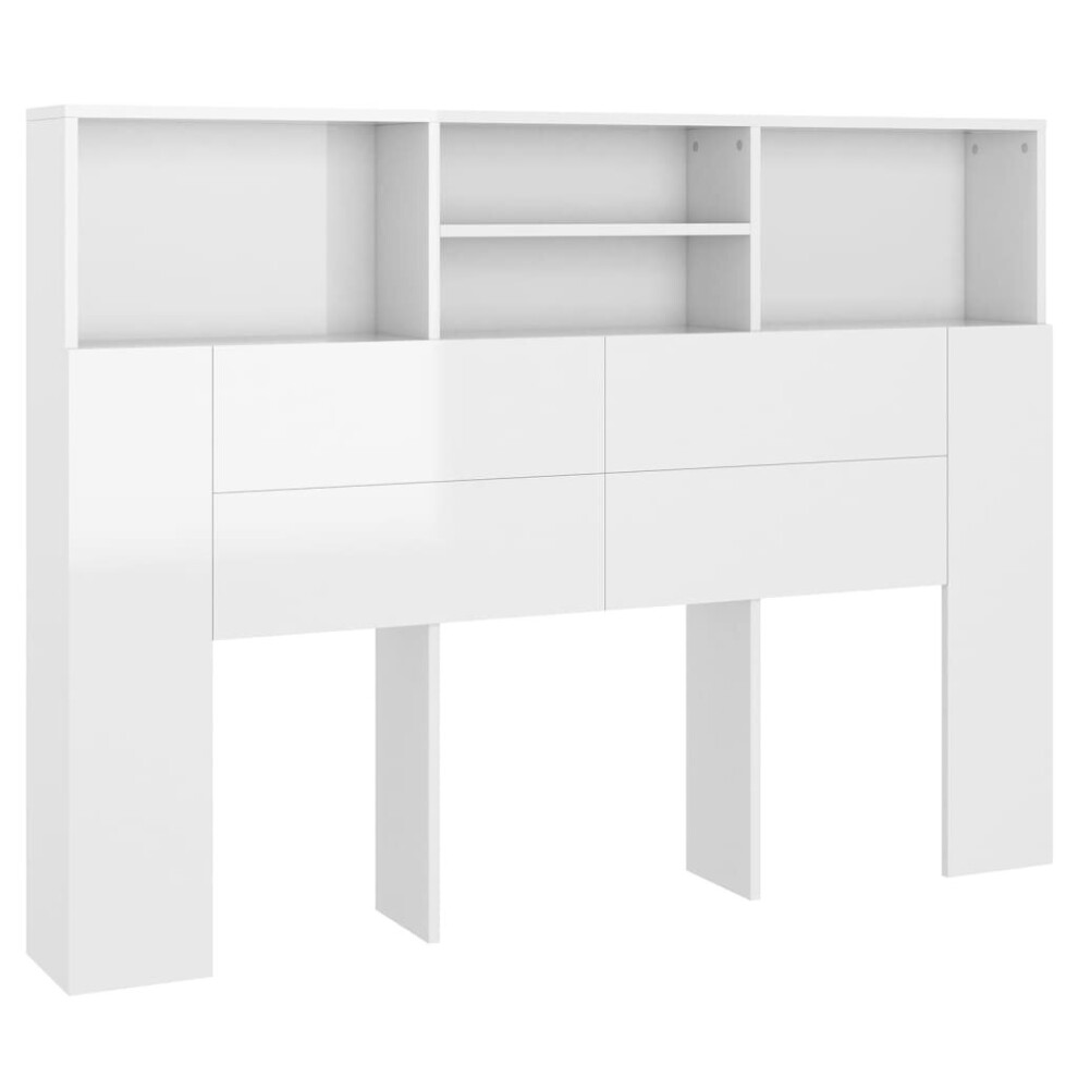 (high gloss white) vidaXL Headboard Cabinet Bed Headboard Home Indoor Furniture Multi Colours