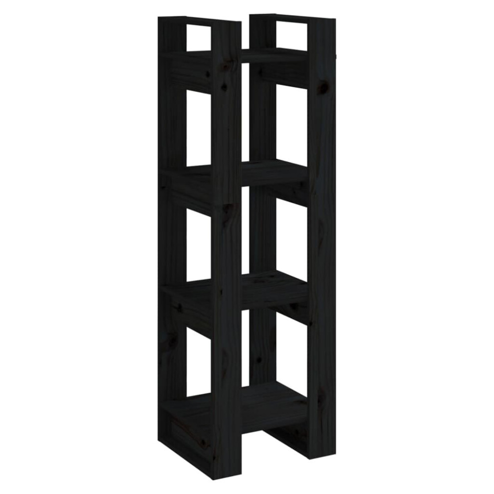 Vidaxl (Black) Solid Wood Pine Book Cabinet/Room Divider Storage Shelf Multi Colours Black