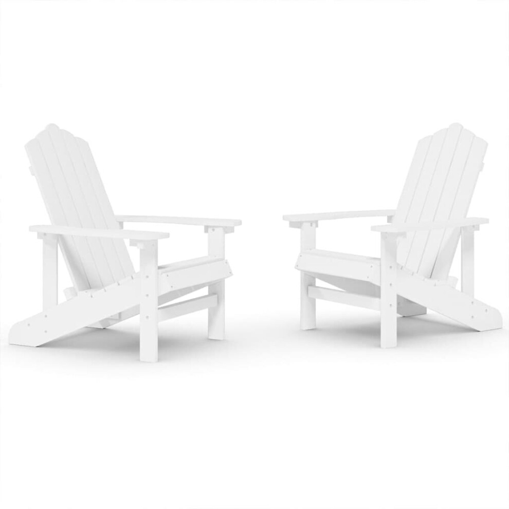 Vidaxl (White) Garden Adirondack Chair Outdoor Chair Sun Lounger Patio Armchair Hdpe White