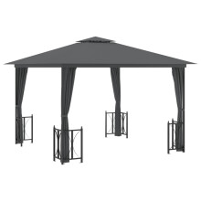 (anthracite, 3 x 3 m) vidaXL Gazebo with Sidewalls & Double Roof Tent Multi Colours 3x3 m/3x4 m