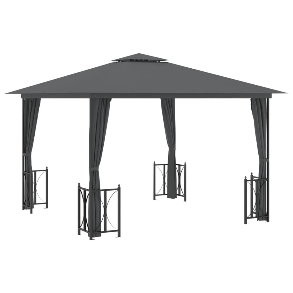 Vidaxl (, 3 X 3 M) Gazebo With Sidewalls & Double Roof Tent Multi Colours 3X3 M/3X4 M Anthracite