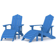 (aqua blue) vidaXL Garden Adirondack Chair with Footstool Outdoor Chair Armchair HDPE