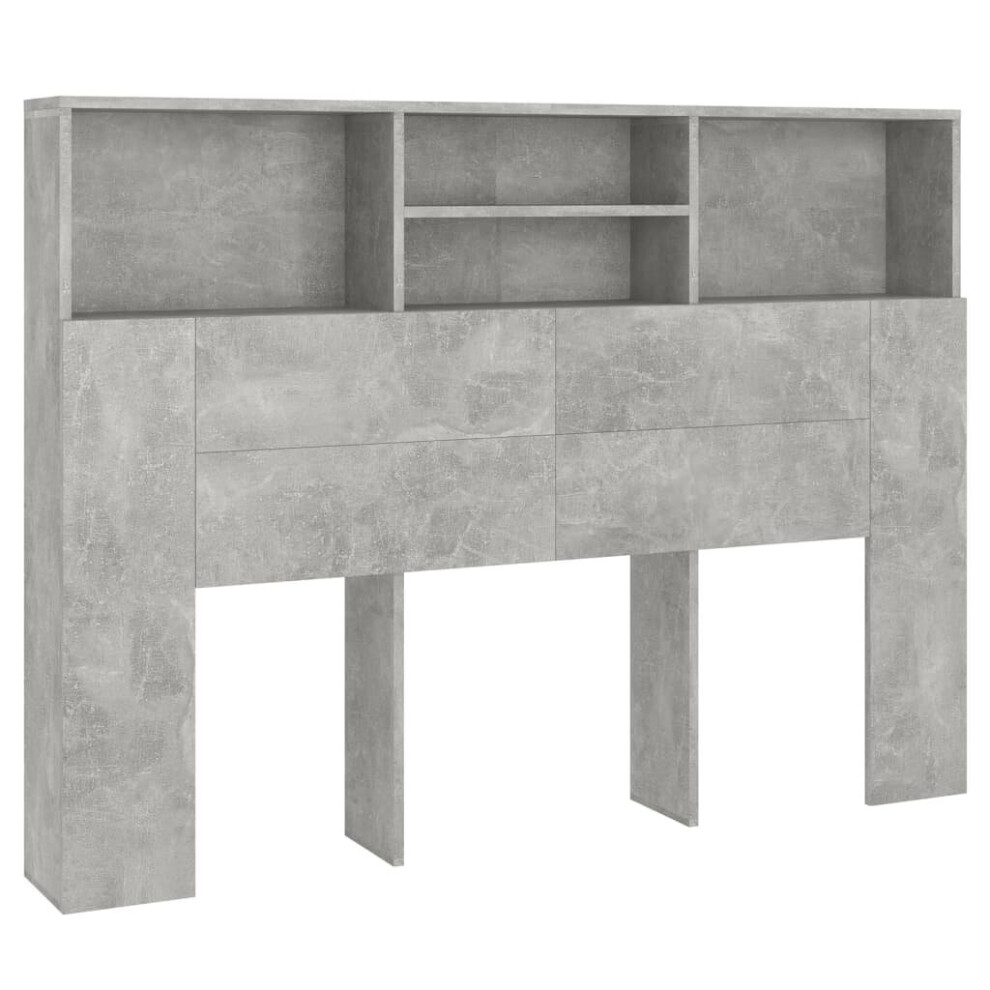 (concrete grey) vidaXL Headboard Cabinet Bed Headboard Home Indoor Furniture Multi Colours