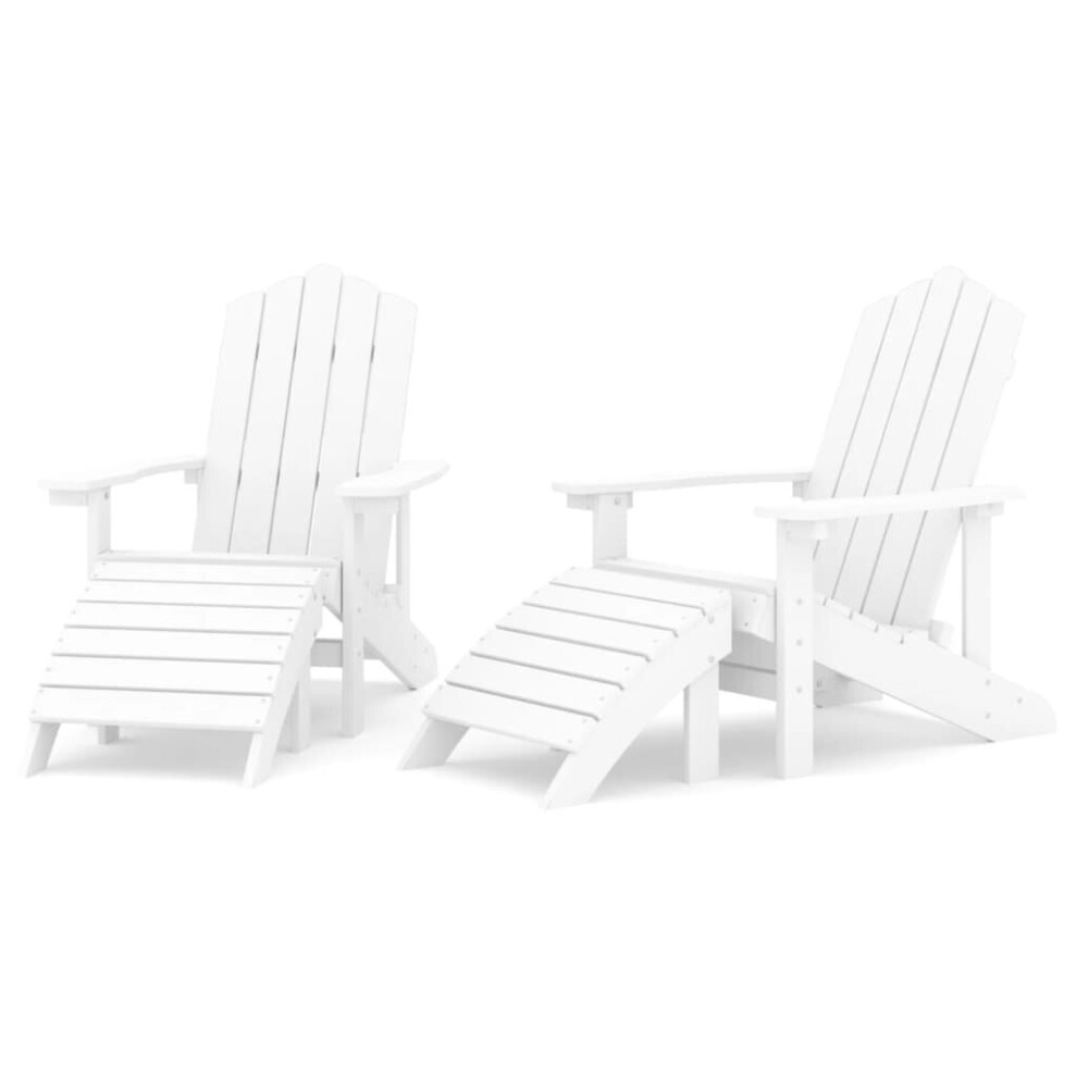 (white) vidaXL Garden Adirondack Chair with Footstool HDPE Seat Multi Colours/Models