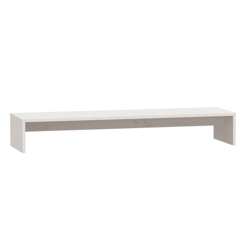 Vidaxl (White) Monitor Stand Laptop Desktop Screen Riser Display Shelf Solid Wood Pine