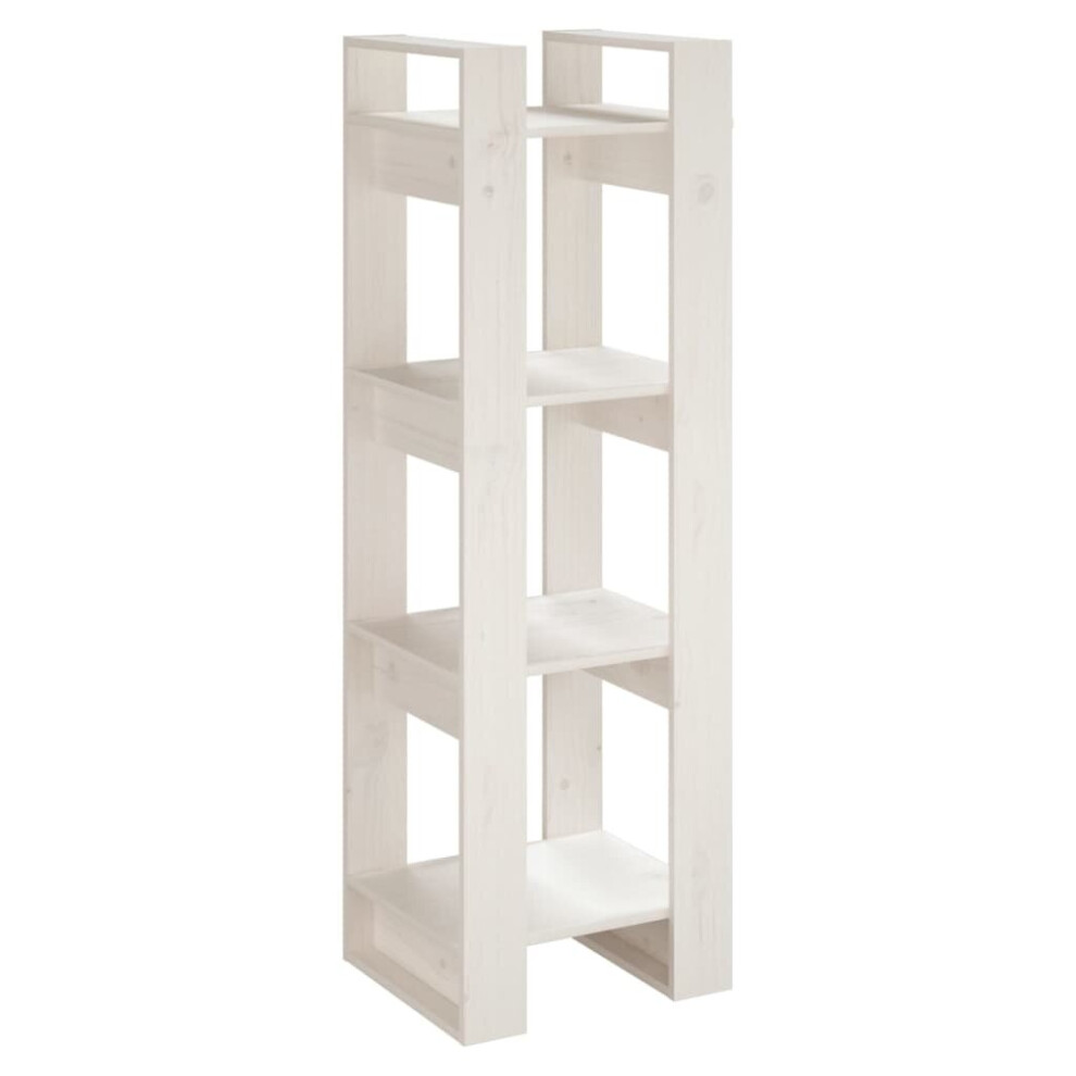 Vidaxl (White) Solid Wood Pine Book Cabinet/Room Divider Storage Shelf Multi Colours White
