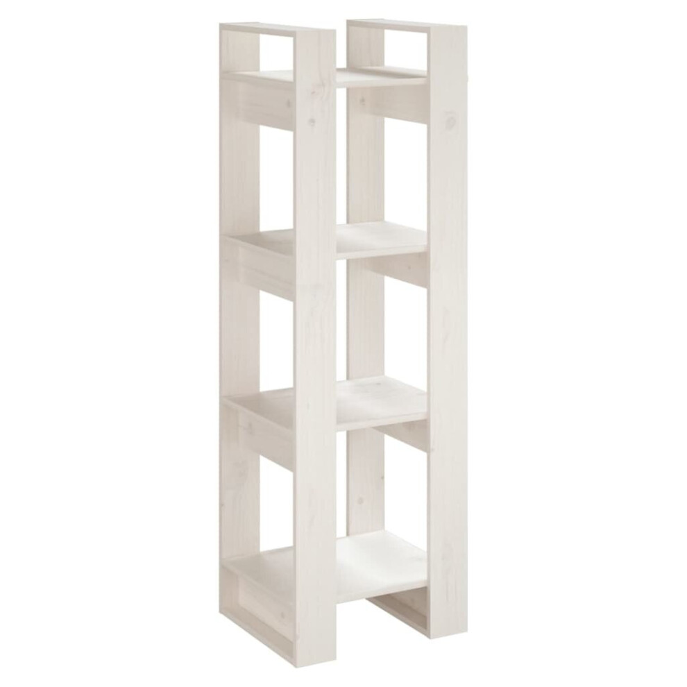 (white) vidaXL Solid Wood Pine Book Cabinet/Room Divider Storage Shelf Multi Colours