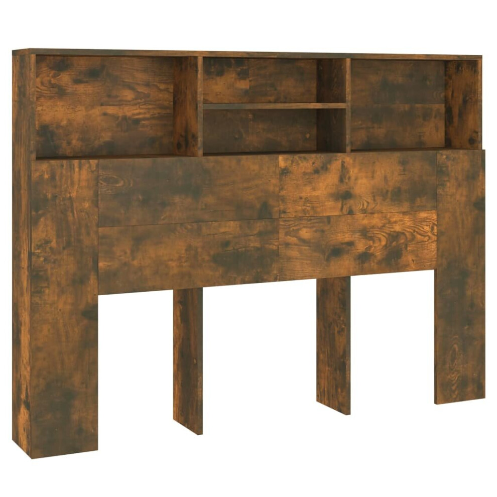 Vidaxl (Smoked Oak) Headboard Cabinet Bedroom Bookcase Headboard Furniture Multi Colours