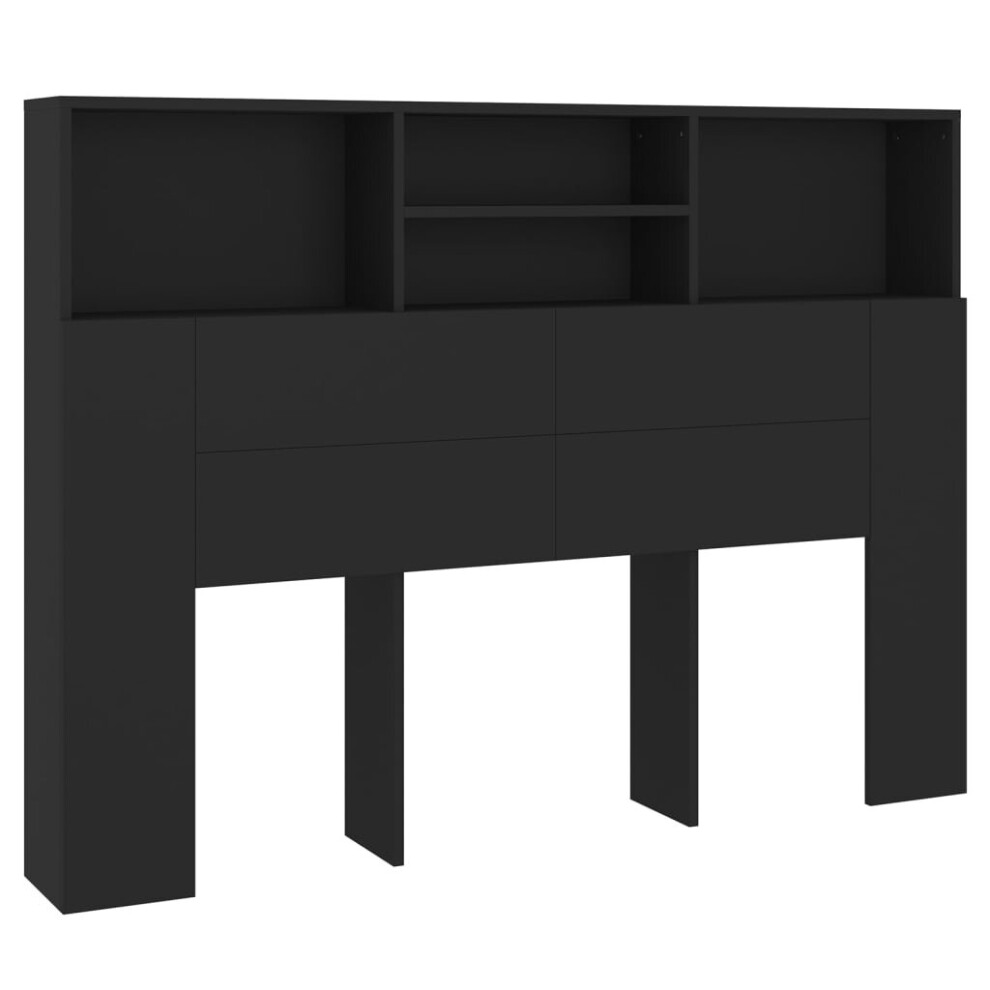 (black) vidaXL Headboard Cabinet Bed Headboard Home Indoor Furniture Multi Colours