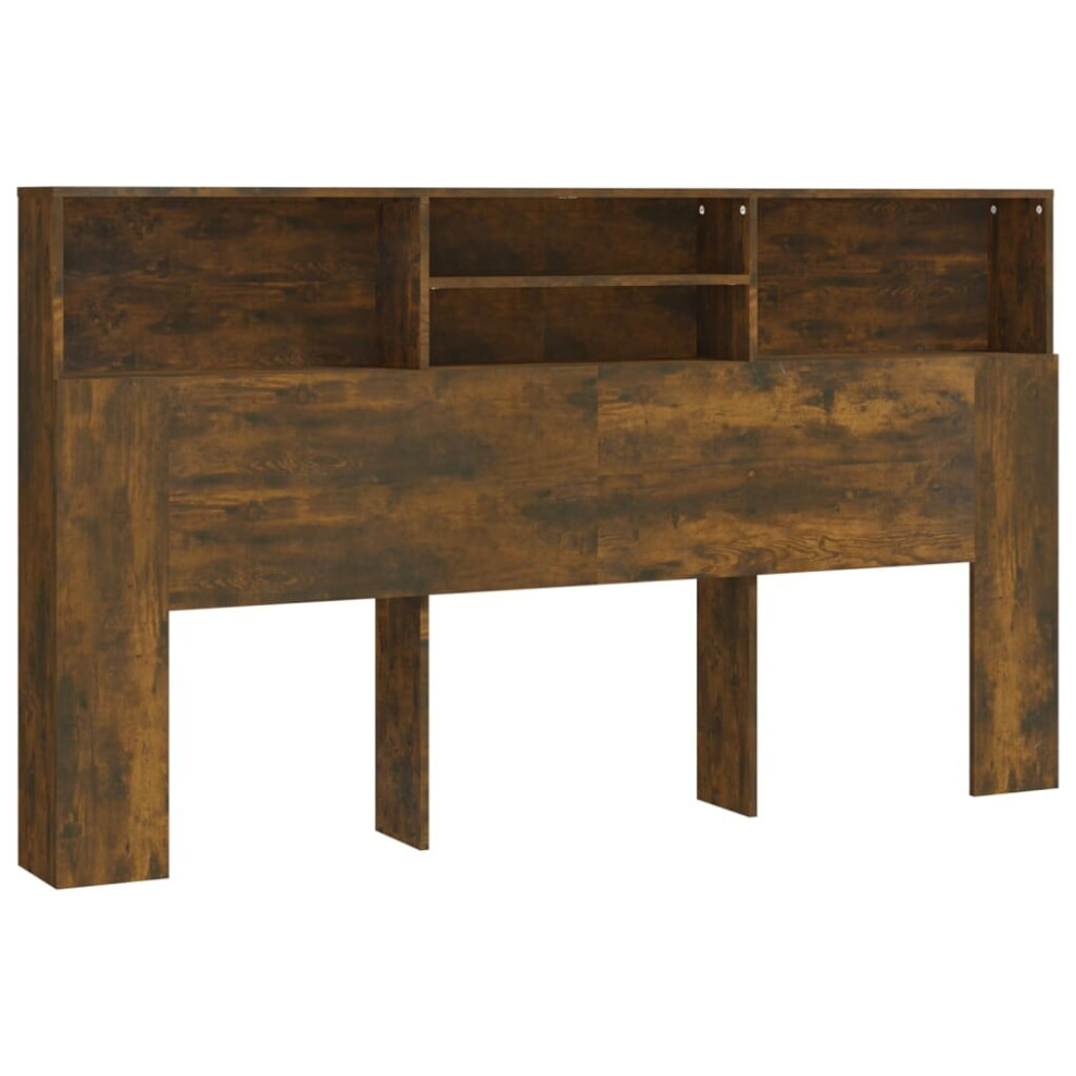 Vidaxl (Smoked Oak) Headboard Cabinet Bedroom Bookcase Headboard Furniture Multi Colours Brown