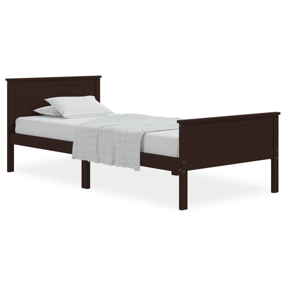 (dark brown, 90 x 200 cm) vidaXL Solid Wood Pine Bed Frame Wooden Bedstead Base Multi Sizes/Colours