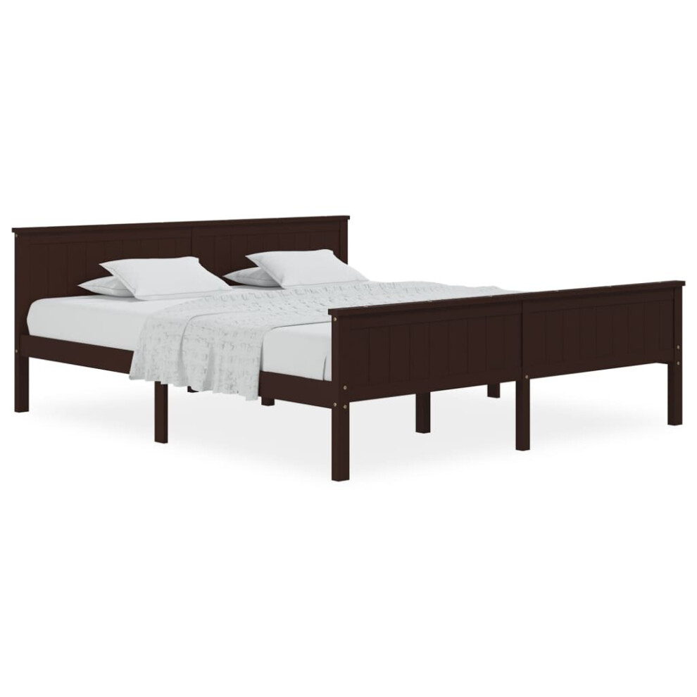 (dark brown, 180 x 200 cm) vidaXL Solid Wood Pine Bed Frame Wooden Bedstead Base Multi Sizes/Colours