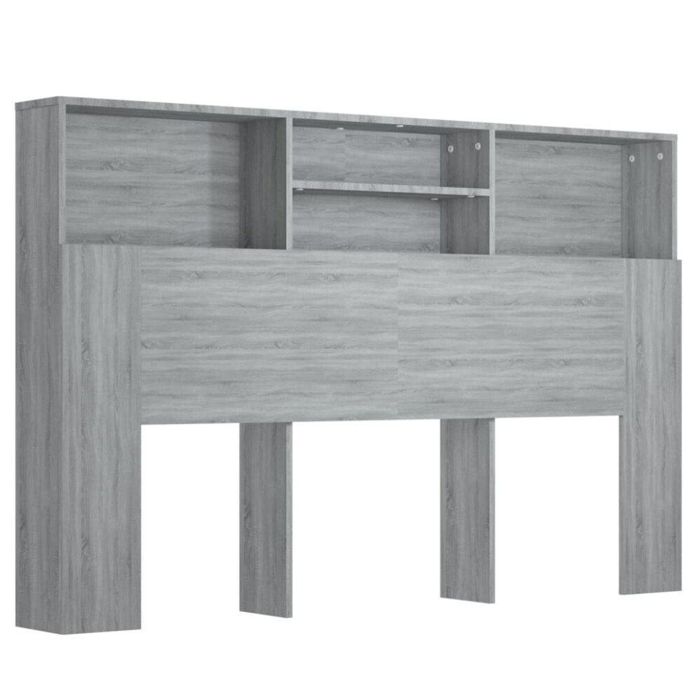 Vidaxl (Grey Sonoma) Headboard Cabinet Bedroom Bookcase Headboard Furniture Multi Colours