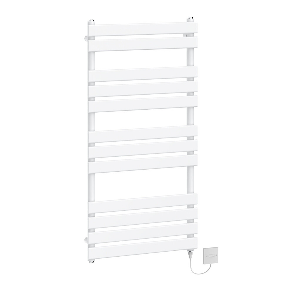 (1200x600mm - 800W) WarmeHaus Electric Flat Panel Heated Towel Rail White