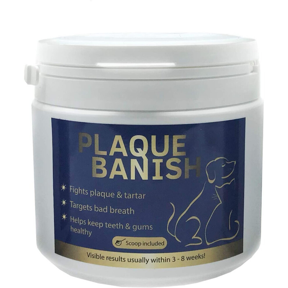 Plaque Banish 100% Natural Plaque Off & Tartar Remover For Dogs & Cats Prevent Plaque & Tartar Build Up 350g