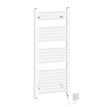 (1150x500mm - 500W) WarmeHaus Electric Heated Towel Rail Prefilled White Bathroom Ladder Radiator Straight