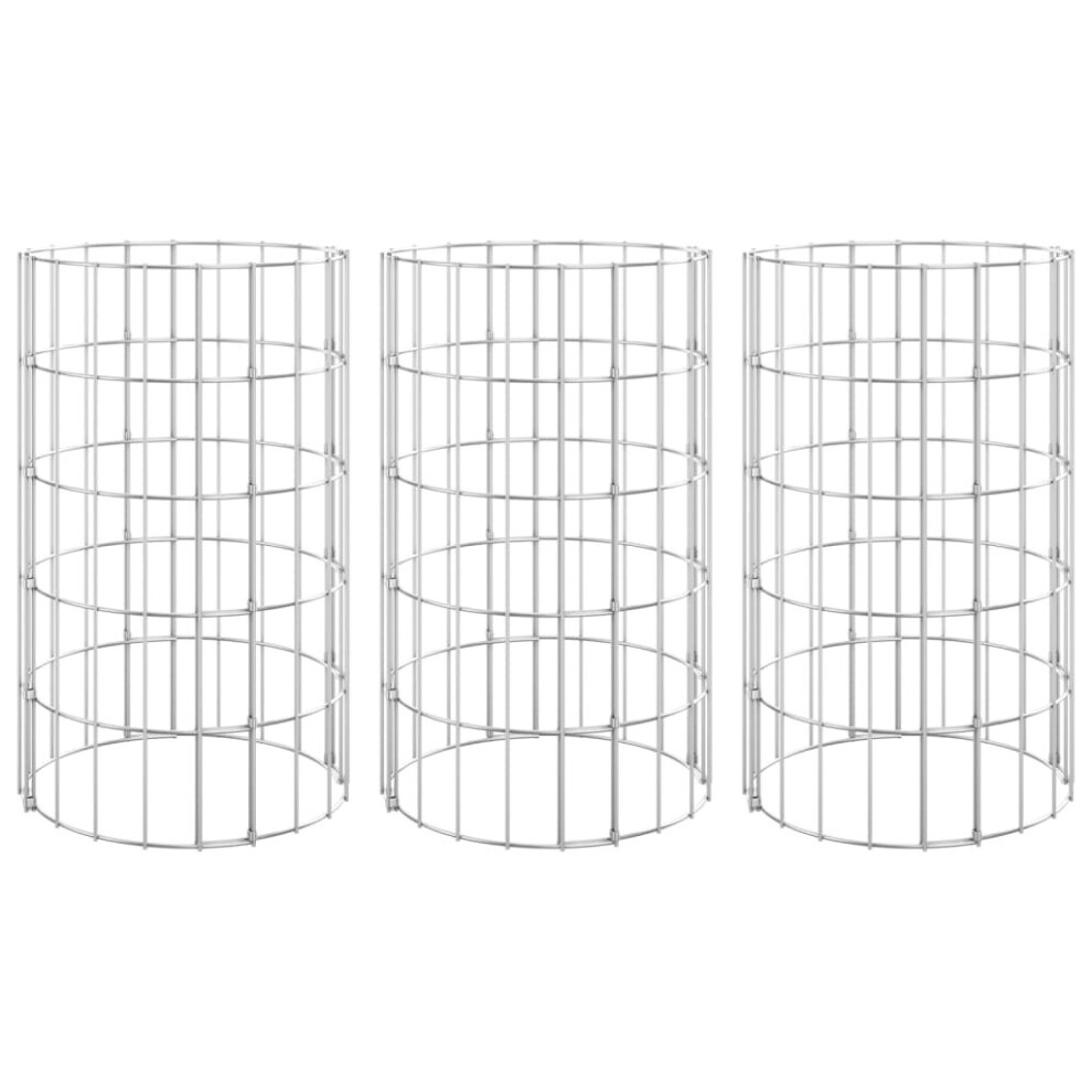 (? 30 x 50 cm (3 pcs)) vidaXL 4x Circular Gabion Raised Beds Planter Basket Flower Pot Multi Sizes