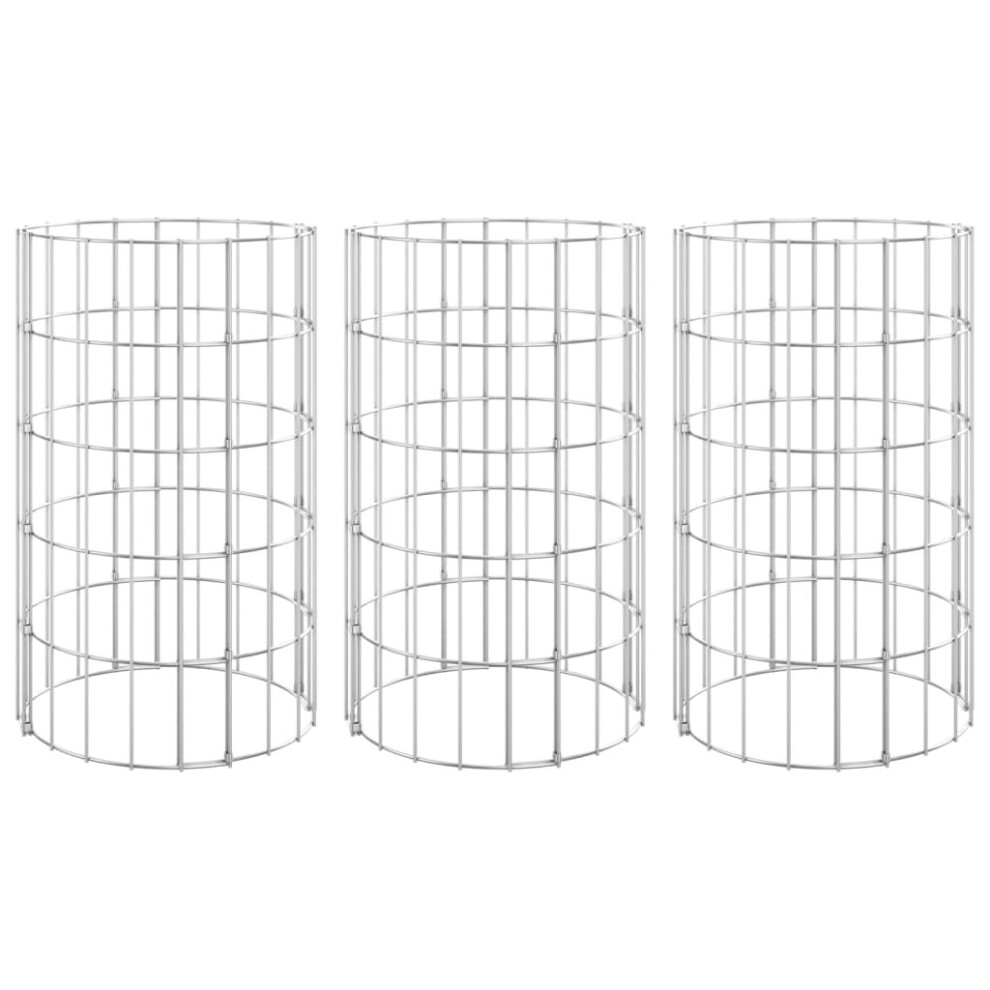 Vidaxl (? 30 X 50 Cm (3 Pcs)) 4X Circular Gabion Raised Beds Planter Basket Flower Pot Multi Sizes