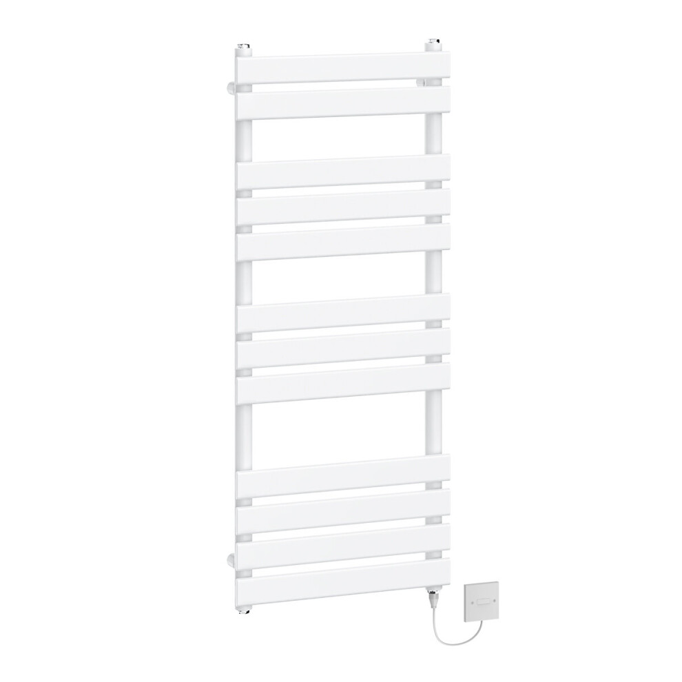 (1200x500mm - 800W) WarmeHaus Electric Flat Panel Heated Towel Rail White