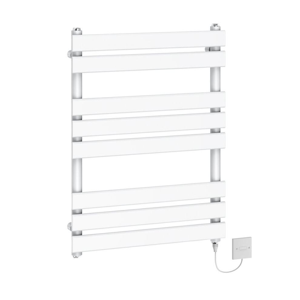 Warmehaus (800X600mm - 500W) Electric Flat Panel Heated Towel Rail White