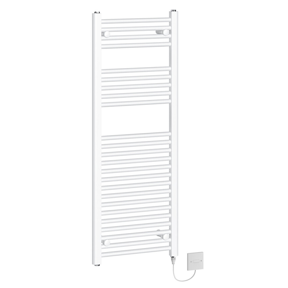 Warmehaus (1200X450mm - 500W) Electric Heated Towel Rail Prefilled Bathroom Ladder Radiator Straight White