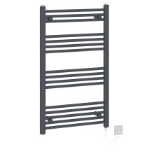 (1000x600mm - 500W) WarmeHaus Anthracite Electric Pre-Filled Straight Heated Towel Rail Radiator