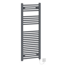 (1200x450mm - 500W) WarmeHaus Anthracite Electric Pre-Filled Straight Heated Towel Rail Radiator