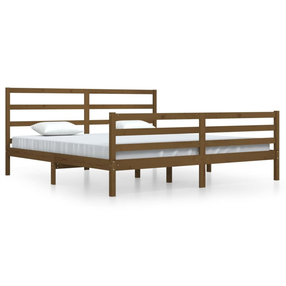 (honey brown, 200 x 200 cm) vidaXL Solid Wood Pine Bed Frame Wooden Bedstead Bed Base Multi Colours/Sizes