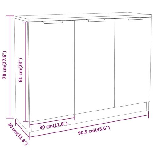 VidaXL (white) vidaXL Sideboard Cupboard Home Storage Highboard Side Cabinet Engineered Wood 1