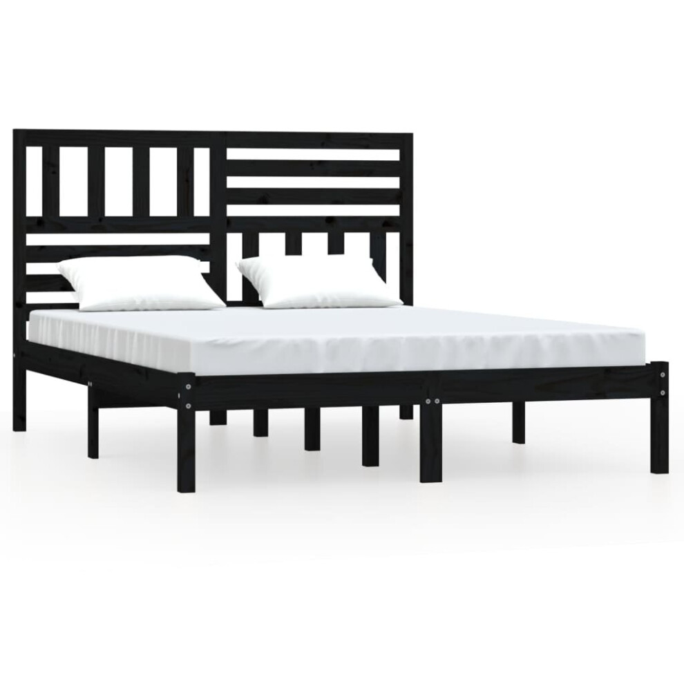 (black, 140 x 190 cm) vidaXL Solid Wood Pine Bed Frame Bed Base Bedstead Multi Colours Multi Sizes