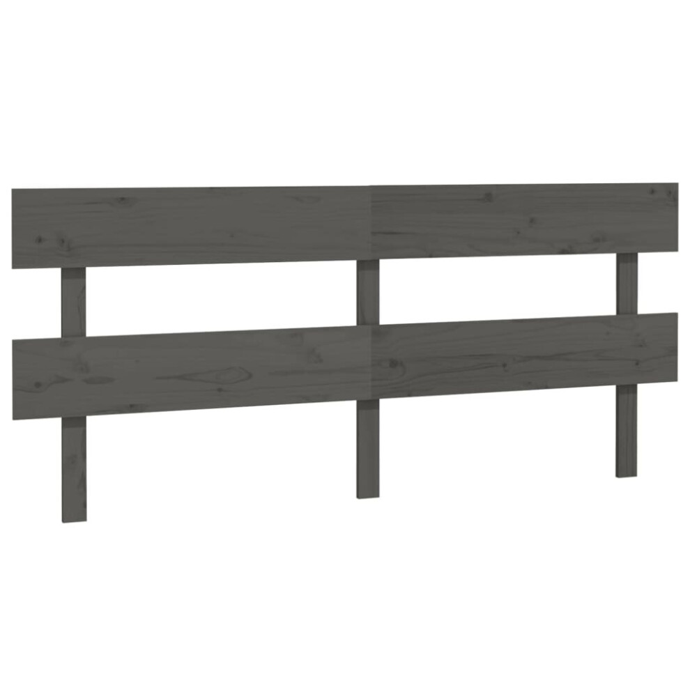 Vidaxl (Grey, 204 X 3 X 81 Cm) Solid Wood Pine Bed Headboard Wooden Bed Header Multi Colours/Sizes