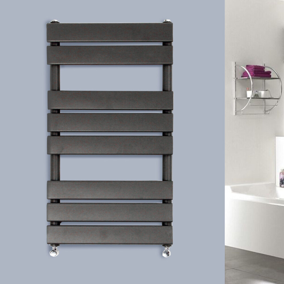 (800x450mm) WarmeHaus Flat Panel Anthracite Bathroom Heated Towel Rail Ladder Radiator Warmer