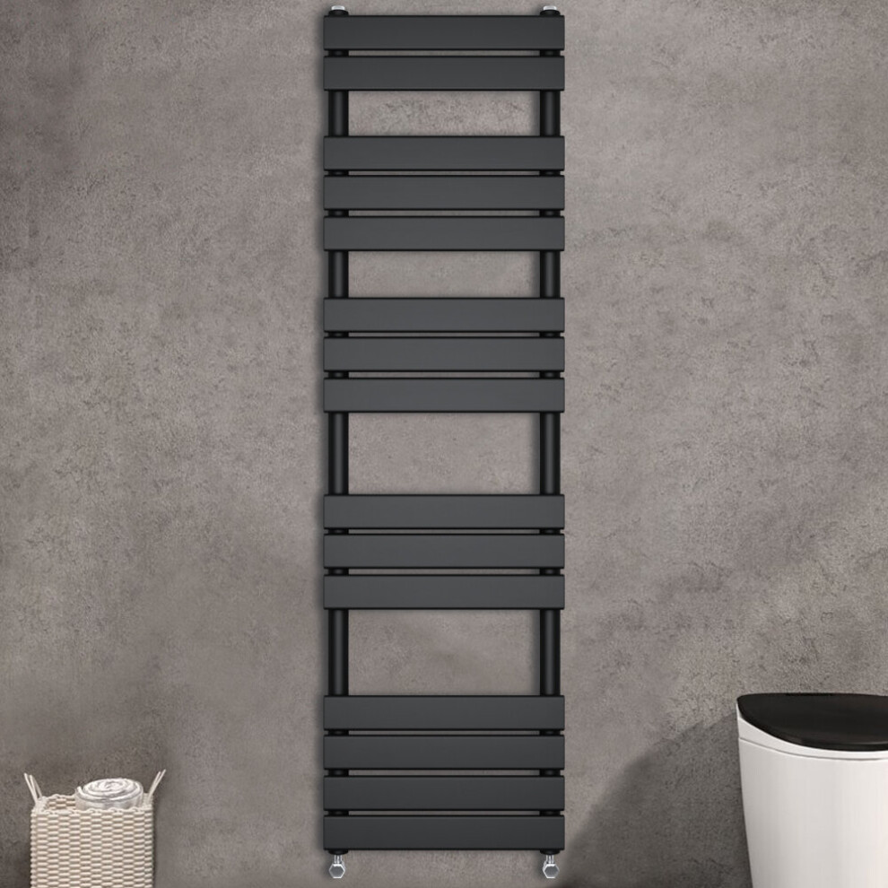 (1600x600mm) WarmeHaus Flat Panel Anthracite Bathroom Heated Towel Rail Ladder Radiator Warmer