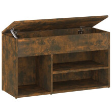 (smoked oak) vidaXL Shoe Bench Hallway Bench Seat Shoe Organiser Shoe Rack Engineered Wood