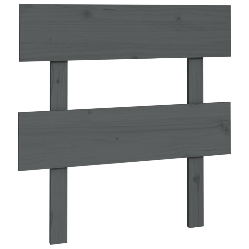 Vidaxl (Grey, 93.5 X 3 X 81 Cm) Solid Wood Pine Bed Headboard Wooden Bed Header Multi Colours/Sizes